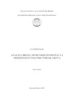 Analiza broja sportskih potrošača i vrijednosti nogometnih klubova