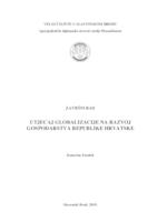 Utjecaj globalizacije na razvoj gospodarstva Republike Hrvatske