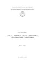 Analiza nezaposlenosti u Europskoj uniji i Republici Hrvatskoj