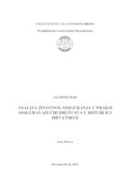 Analiza životnog osiguranja u praksi osiguravajućih društava u Republici Hrvatskoj