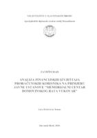 Analiza financijskih izvještaja proračunskih korisnika na primjeru javne ustanove "Memorijalni centar Domovinskog rata Vukovar"