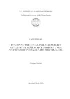 Poslovno pregovaranje u Republici Hrvatskoj i zemljama Europske unije na primjeru poduzeća IDS-Šibenik d.o.o.