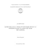 Komunikacija u poslovnom okruženju uz posebni osvrt na empatiju kod menadžera