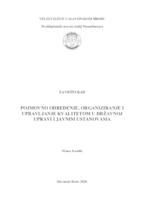 Pojmovno određenje, organiziranje i upravljanje kvalitetom u državnoj upravi i javnim ustanovama