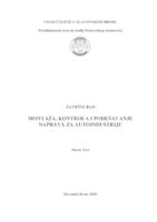 Montaža, kontrola i podešavanje naprava za autoindustriju