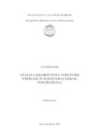 Analiza iskorištenja toplinske energije iz kogeneracijskog postrojenja
