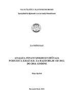 Analiza financijskih izvještaja poduzeća Kraš d.d. za razdoblje od 2012. do 2014. godine