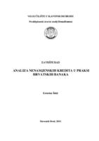 Analiza nenamjenskih kredita u praksi hrvatskih banaka