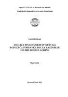 Analiza financijskih izvještaja poduzeća Podravka d.d. za razdoblje od 2009. do 2013. godine