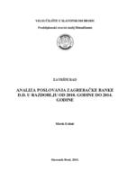 Analiza poslovanja Zagrebačke banke d.d. od 2010. godine do 2014. godine