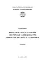 Analiza poslovanja neprofitne organizacije na primjeru Javne vatrogasne postrojbe Slavonski Brod