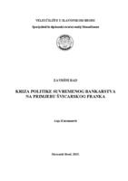 Kriza politike suvremenog bankarstva na primjeru švicarskog franka