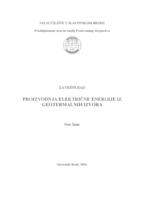 Proizvodnja električne energije iz geotermalnih izvora