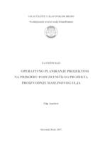 Operativno planiranje na primjeru poduzetničkog projekta proizvodnje maslinovog ulja