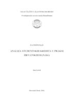 Analiza studentskih kredita u praksi hrvatskih banaka