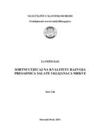 Sortni utjecaj na kvalitetu razvoja presadnica salate i klijanaca mrkve