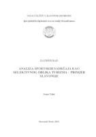 Analiza sportskih sadržaja kao selektivnog oblika turizma - primjer Slavonije