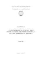 Analiza vrijednosti sportskog proizvoda i odabranih pokazatelja izvedbe na primjeru NBA lige