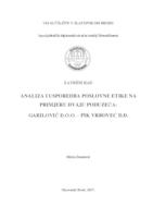 Analiza i usporedba poslovne etike na primjeru dvaju poduzeća: Gavrilović d.o.o. - PIK Vrbovec d.d.