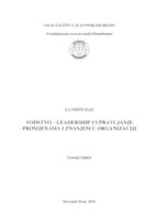 Vodstvo - leadership i upravljanje promjenama i znanjem u organizaciji