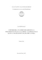 Usporedba stambenih kredita u privrednoj banci Zagreb, Zagrebačkoj banci i Raiffaisen bank Hrvatska