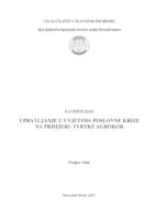 Upravljanje u uvjetima poslovne krize na primjeru tvrtke Agrokor
