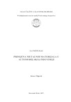 Primjena metalnih materijala u automobilskoj industriji