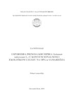 USPOREDBA PRINOSA KRUMPIRA (Solanum tuberosum L.) U KONVENCIONALNOM  I EKOLOŠKOM UZGOJU NA OPG-u SAMARDŽIJA