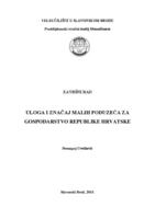 Uloga i značaj malih poduzeća na gospodarstvo Republike Hrvatske