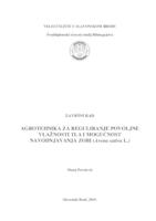 Agrotehnika za reguliranje povoljne vlažnosti tla i mogućnosti navodnjavanja zobi (L. Avenia sativa)