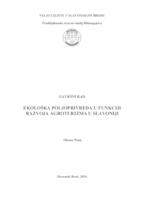 Ekološka poljoprivreda u funkciji razvoja agroturizma u Slavoniji