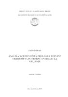 Analiza koeficijenta prolaska topline obzirom na potrebnu energiju za grijanje