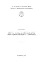 prikaz prve stranice dokumenta Utjecaj globalizacije na razvoj gospodarstva Republike Hrvatske