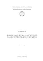 prikaz prve stranice dokumenta Regionalna politika Europske unije kao instrument razvoja Hrvatske