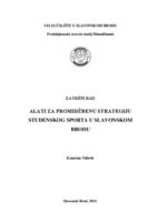 prikaz prve stranice dokumenta Alati za promidžbenu strategiju studentskog sporta u Slavonskom Brodu