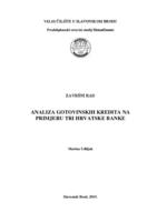 prikaz prve stranice dokumenta Analiza gotovinskih kredita na primjeru tri hrvatske banke