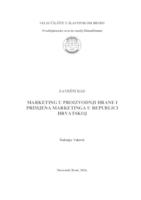 prikaz prve stranice dokumenta Marketing u proizvodnji hrane i primjena marketinga u Republici Hrvatskoj