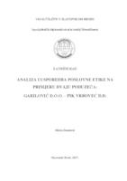 prikaz prve stranice dokumenta Analiza i usporedba poslovne etike na primjeru dvaju poduzeća: Gavrilović d.o.o. - PIK Vrbovec d.d.