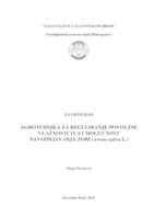 prikaz prve stranice dokumenta Agrotehnika za reguliranje povoljne vlažnosti tla i mogućnosti navodnjavanja zobi (L. Avenia sativa)