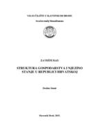 prikaz prve stranice dokumenta Struktura gospodarstva i njezino stanje u Republici Hrvatskoj